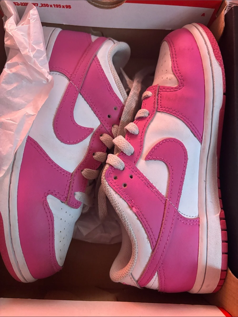 Pink and White Low-Top Nike dunk